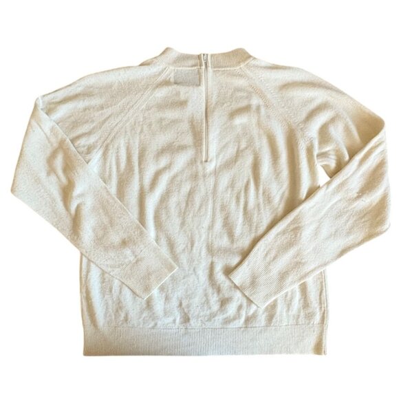 Stitches In Time Vintage Zippered Back Acrylic Sweater-Cream-M-GUC - Picture 5 of 6